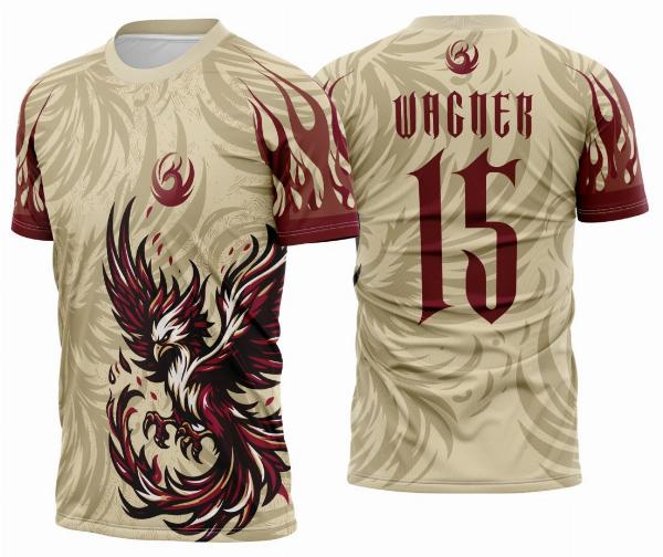 Arte Vetor Camisa Interclasse Fênix Bege Fogo 2025