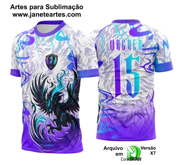 Arte Vetor Camisa Interclasse Fênix Roxa Degrade 2025