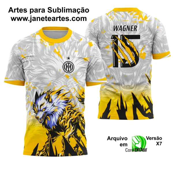 Arte Vetor Camisa Interclasse Lobo Amarelo 2025 - 0239