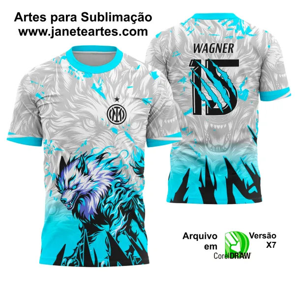 Arte Vetor Camisa Interclasse Lobo Azul 2025 - 0238