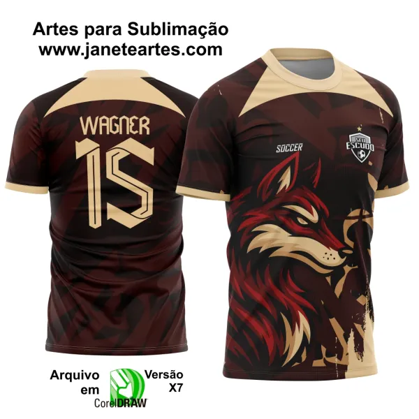 Arte Vetor Camisa Interclasse Lobo Red 2025