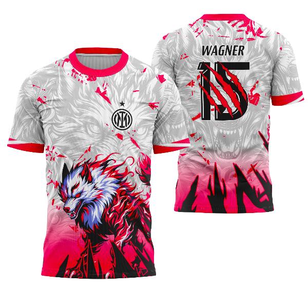 Arte Vetor Camisa Interclasse Lobo Rosa Forte 2025 - 0240