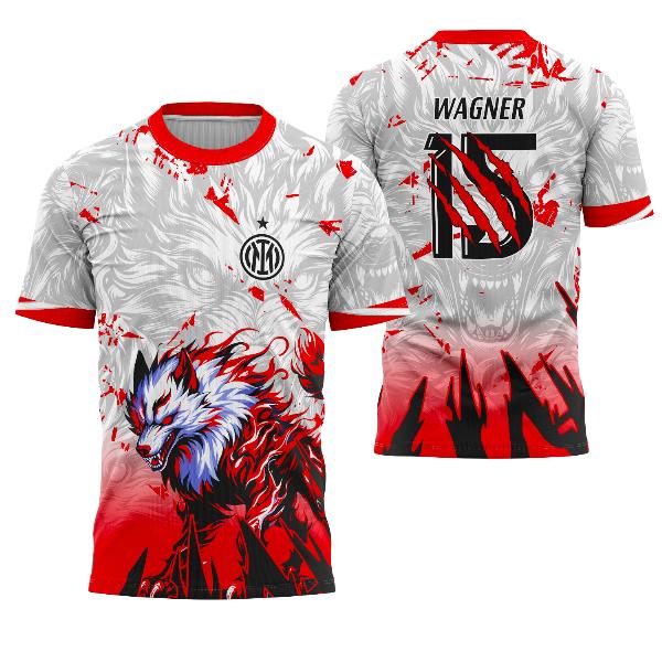 Arte Vetor Camisa Interclasse Lobo Vermelho 2025 - 0241