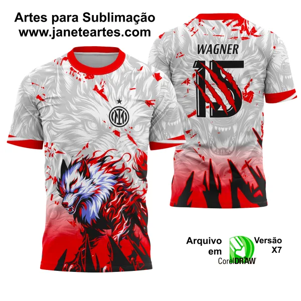 Arte Vetor Camisa Interclasse Lobo Vermelho 2025 - 0241