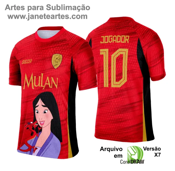 Arte Vetor Camisa Interclasse Mulan - 0171
