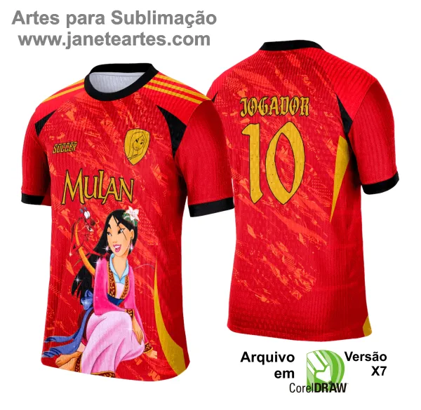 Arte Vetor Camisa Interclasse Mulan - 0183