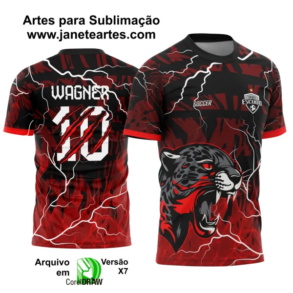 Arte Vetor Camisa Interclasse Onça Pantera Negra 2025