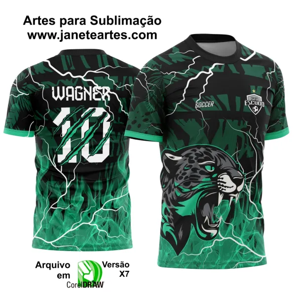 Arte Vetor Camisa Interclasse Onça Pantera Negra 2025