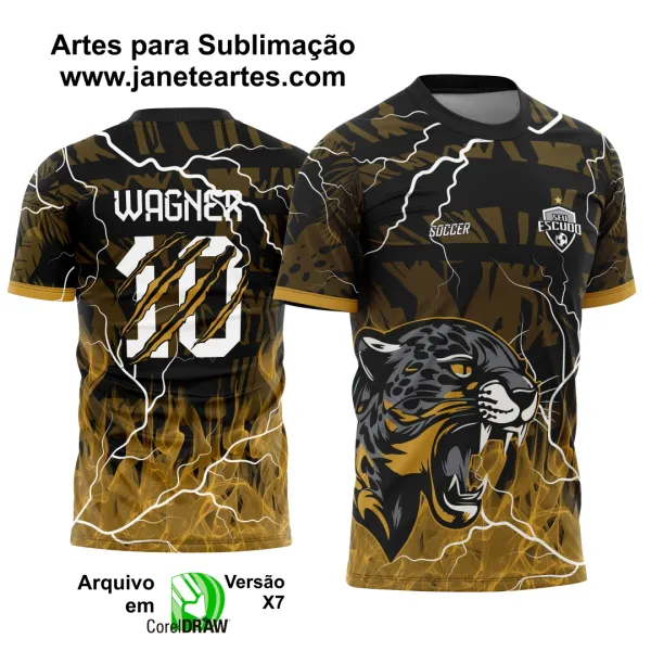 Arte Vetor Camisa Interclasse Onça Pantera Negra 2025