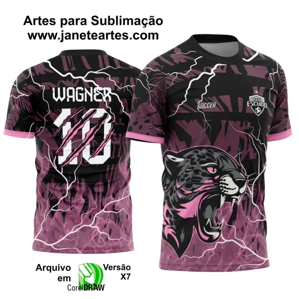 Arte Vetor Camisa Interclasse Onça Pantera Negra 2025
