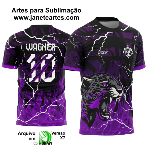 Arte Vetor Camisa Interclasse Onça Pantera Negra 2025
