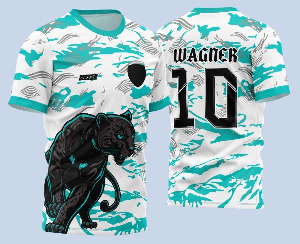 Arte Vetor Camisa Interclasse Pantera 2024 Verde Água