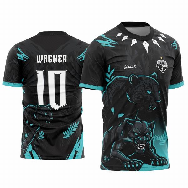 Arte Vetor Camisa Interclasse Pantera Nega Verde