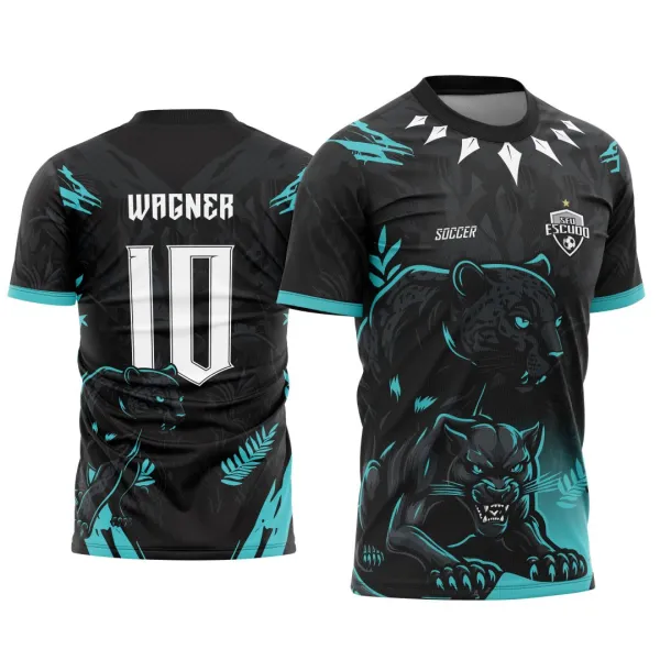 Arte Vetor Camisa Interclasse Pantera Nega Verde