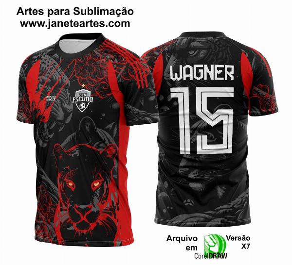 Arte Vetor Camisa Interclasse Pantera Nega Vermelha