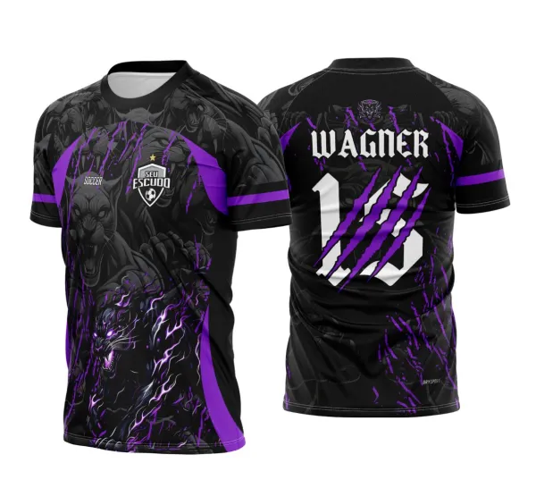 Arte Vetor Camisa Interclasse Pantera Negra 2025 Fogo