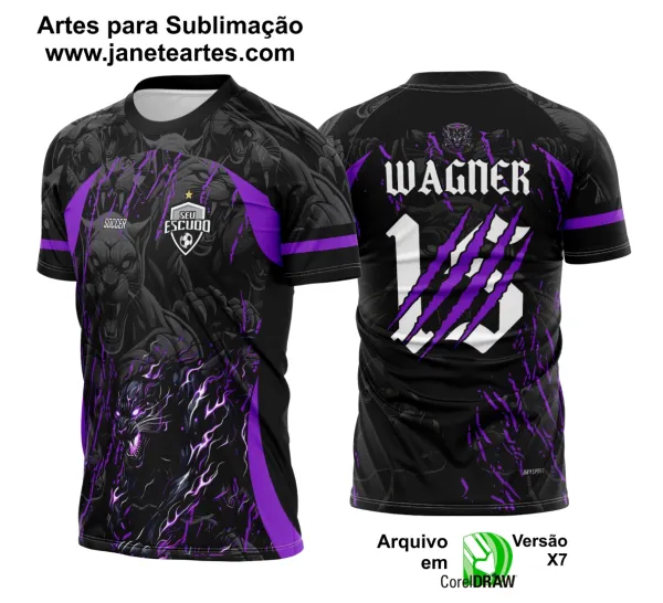 Arte Vetor Camisa Interclasse Pantera Negra 2025 Fogo