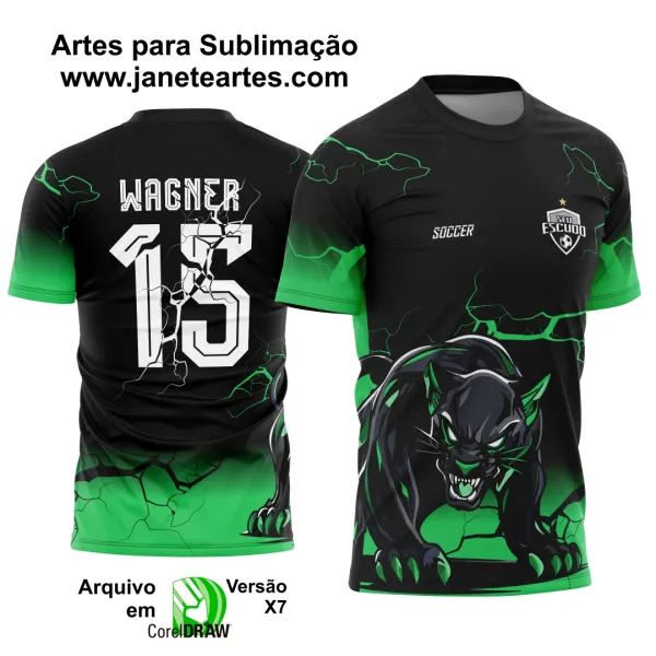 Arte Vetor Camisa Interclasse Pantera Negra Degrade Raios 2025