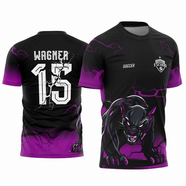 Arte Vetor Camisa Interclasse Pantera Negra Degrade Raios 2025