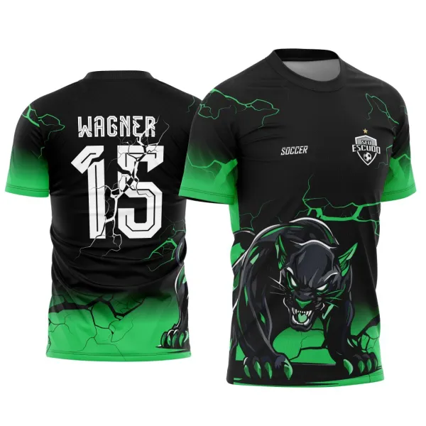 Arte Vetor Camisa Interclasse Pantera Negra Degrade Raios 2025