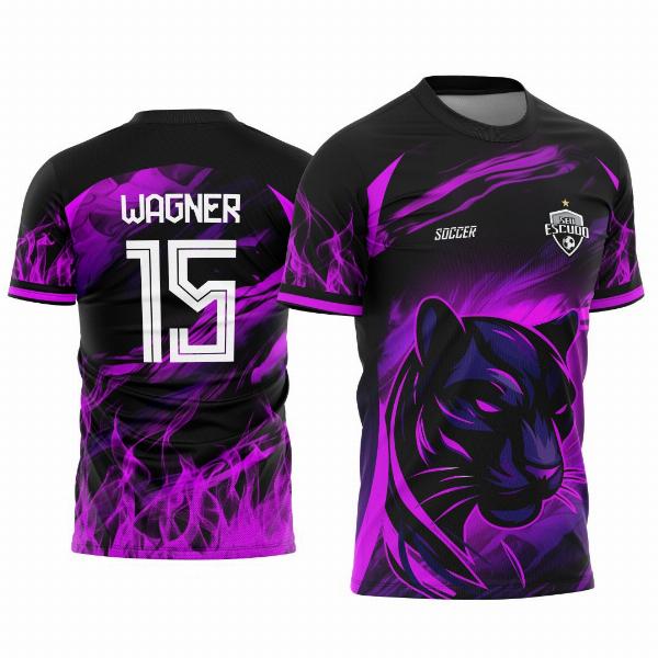 Arte Vetor Camisa Interclasse Pantera Negra com Violeta 2025