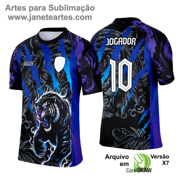 Arte Vetor Camisa Interclasse Tigre Degrade - 0160