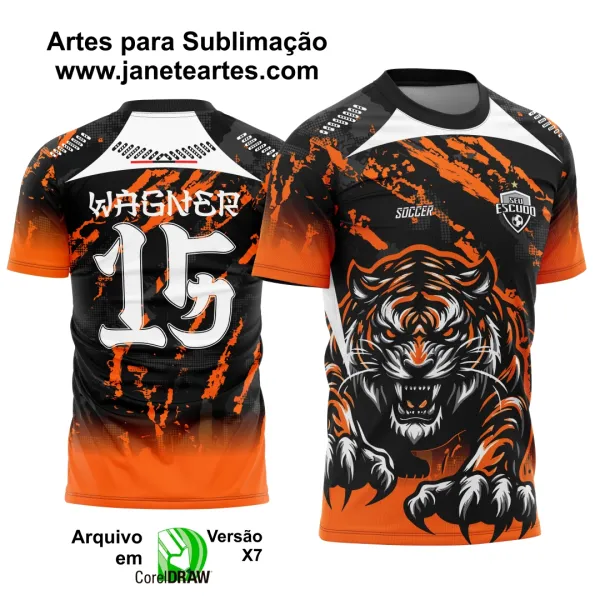 Arte Vetor Camisa Interclasse Tigre Laranja 2025