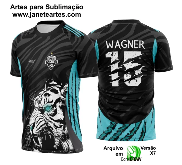 Arte Vetor Camisa Interclasse Tigre Verde 2025
