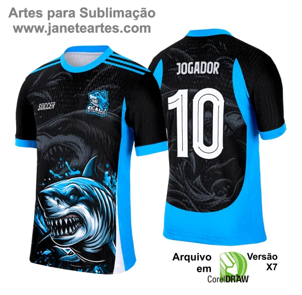 Arte Vetor Camisa Interclasse Tubarão Azul 2025 - 0232