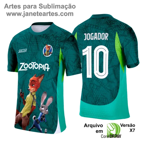 Arte Vetor Camisa Interclasse Zootopia - 0162