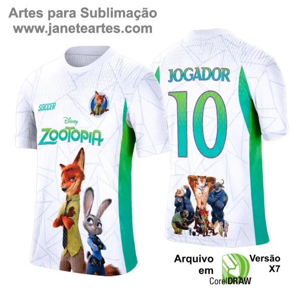 Arte Vetor Camisa Interclasse Zootopia - 0181