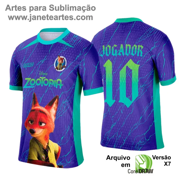 Arte Vetor Camisa Interclasse Zootopia - 0195