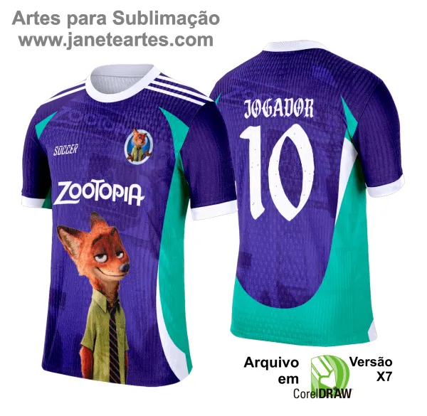 Arte Vetor Camisa Interclasse Zootopia - 0203