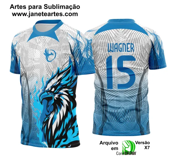 Arte Vetor Camisa Interclasse Águia Azul com Chamas 2025