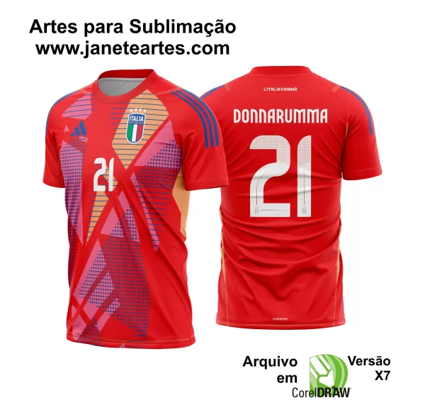 Arte Vetor Camisa Italia Goleiro 2024 - 2025 + Fonte TTF