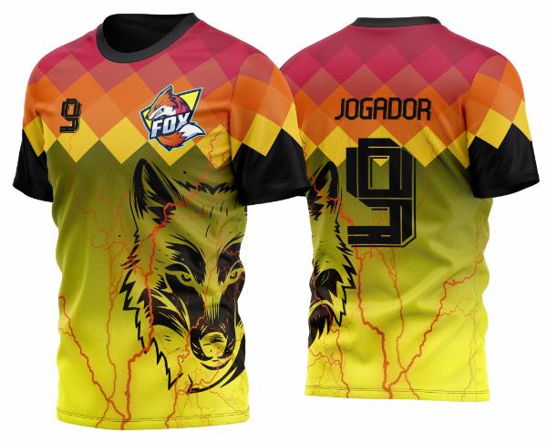 Arte Vetor Camisa Lobo InterClasse Degrade Poligonos