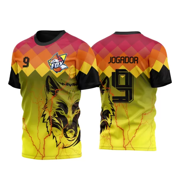 Arte Vetor Camisa Lobo InterClasse Degrade Poligonos
