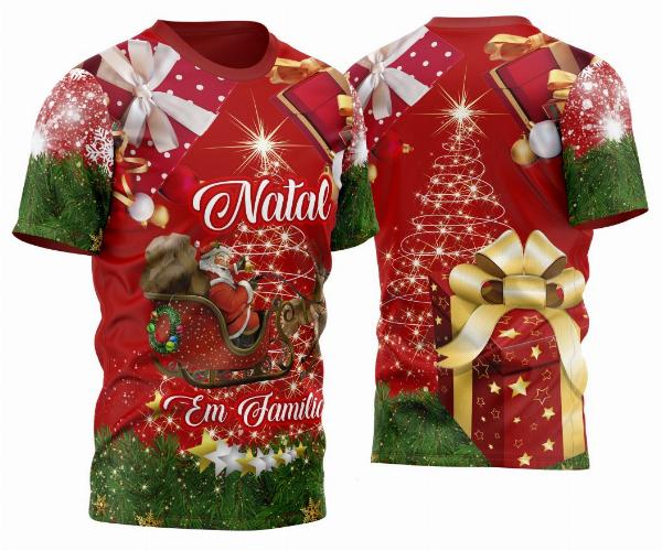 Arte Vetor Camisa Natal- Natal em Família 2023 2024