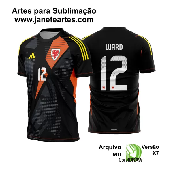 Arte Vetor Camisa Pais de Gales Goleiro 2024 - 2025