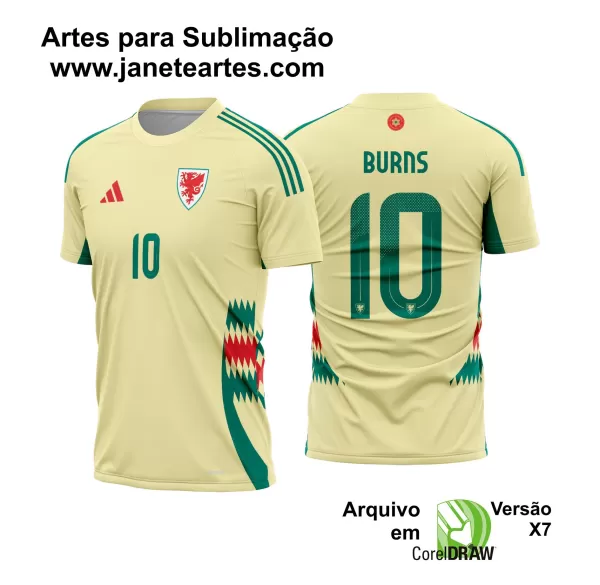 Arte Vetor Camisa Pais de Gales Reserva 2024 - 2025