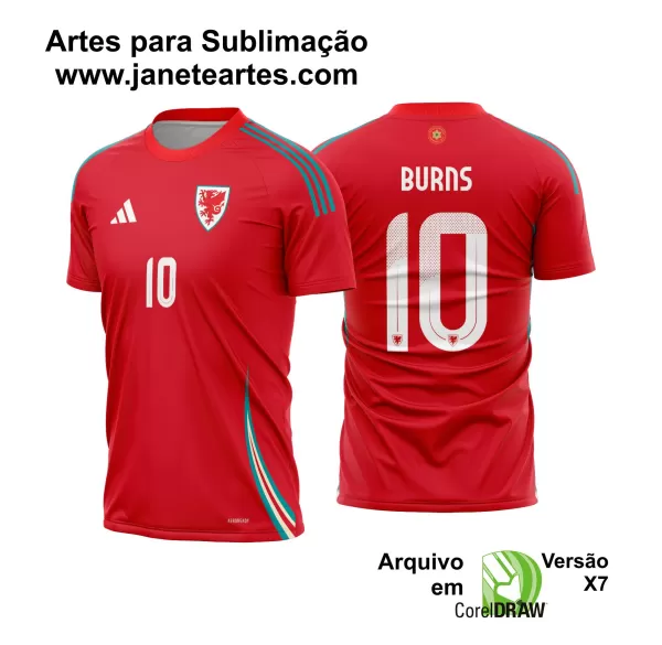 Arte Vetor Camisa Pais de Gales Titular 2024 - 2025