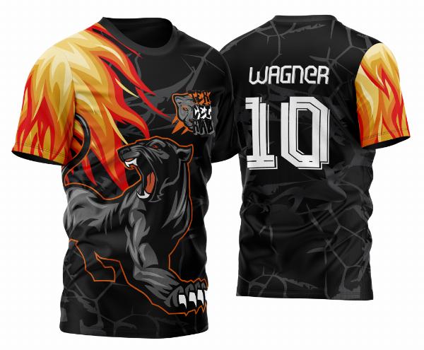 Arte Vetor Camisa Pantera Negra Com Fogo Terceirão