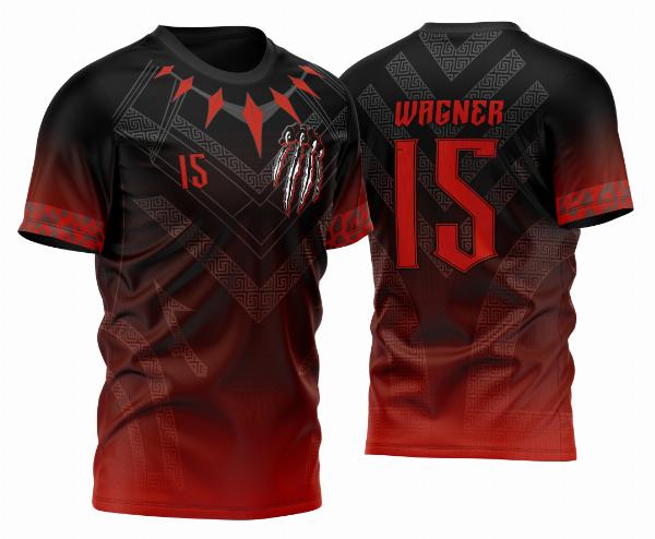 Arte Vetor Camisa Pantera Negra Vermelha Degrade 2023