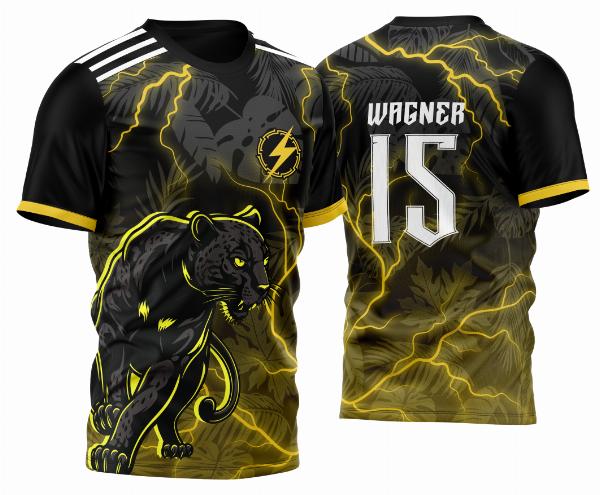 Arte Vetor Camisa Para InterClasse Pantera Negra Folhagens e Raios 2023