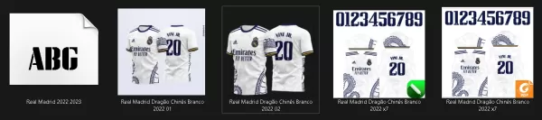 Arte Camisa Real Madrid Dragão Chinês Branco