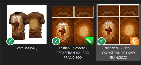 Arte Vetor Camisa São Francisco de Assis 2023 Modelo 1