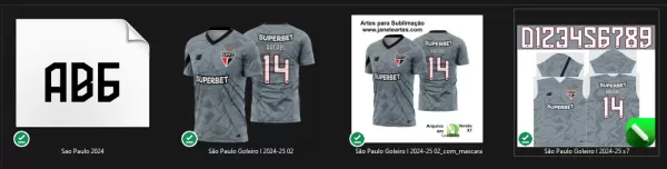 Arte Vetor Camisa São Paulo Goleiro 2024 - 2025