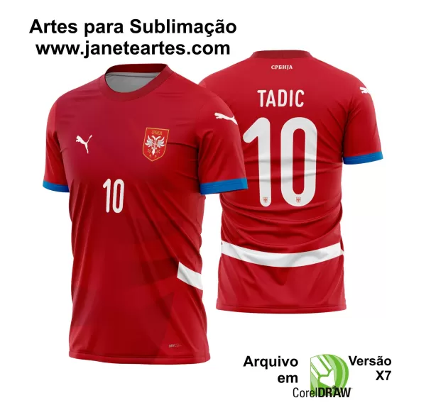 Arte Vetor Camisa Servia Titular 2024 - 2025