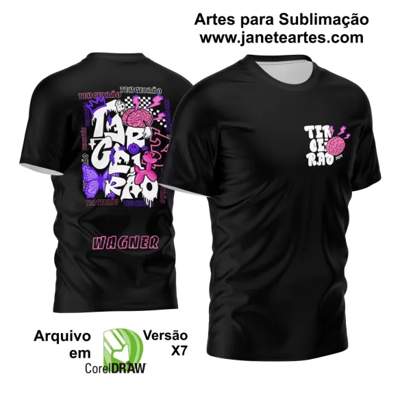 Arte Vetor Camisa Terceirão 2024 Borboleta e Cachorro de Bexiga 