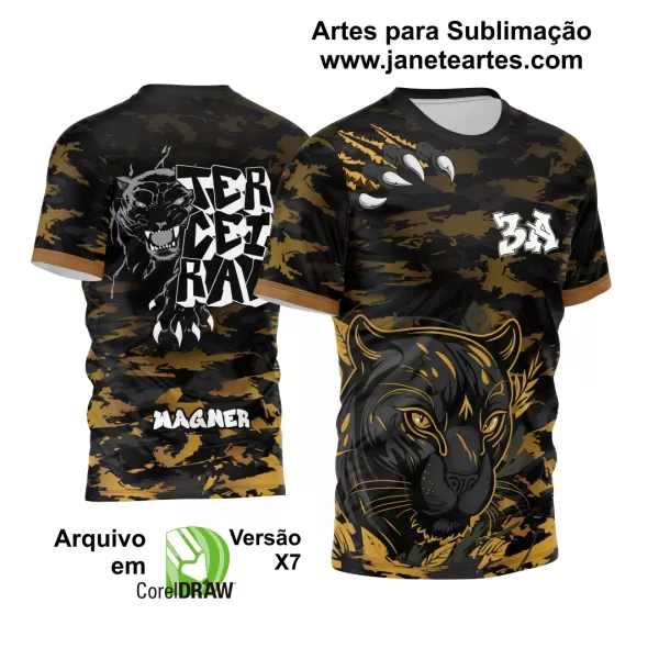 Arte Vetor Camisa Terceirão 2024 Pantera Negra Camuflagem
